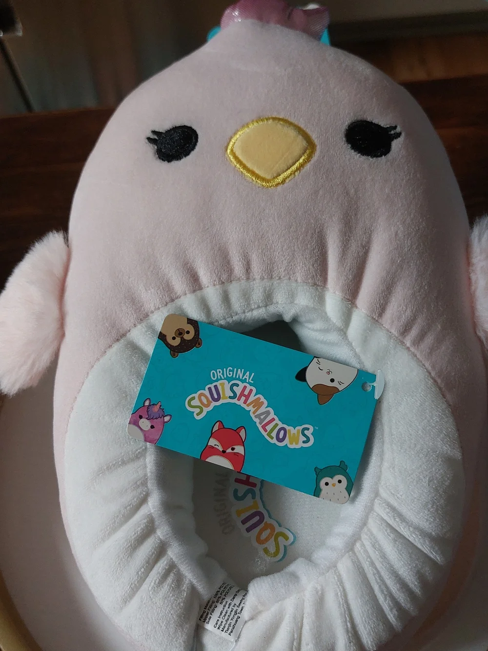 Pink Plush Bird Slipper with Crown - Squishmallows